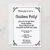 クリスマスツリーの下のビンテージのくるみ割り人形 招待状 (裏面)