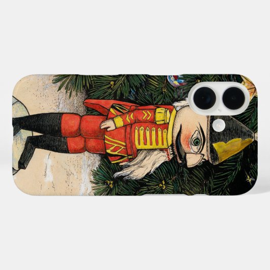 クリスマスツリーの下のビンテージのくるみ割り人形 Case-Mate iPhoneケース (裏面 (横))