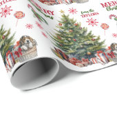 クリスマスツリーの下のビーグルの子犬 ラッピングペーパー (ロールコーナー)