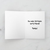 クリスマスツリーの下のプレゼント – 牛ありがとう サンキューカード (内部)