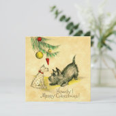 クリスマスツリーの下のヴィンテージ犬 シーズンカード (スタンド正面)