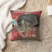 クリスマスツリーの下の猫 クッション (ブランケット)
