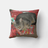 クリスマスツリーの下の猫 クッション (裏面)