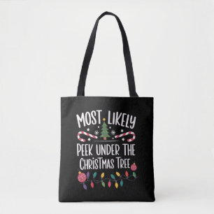 クリスマスツリーの下を覗き見する可能性大 Xmas トートバッグ
