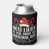 クリスマスツリーの下を覗き見する可能性大 Xmas 缶クーラー (缶正面)