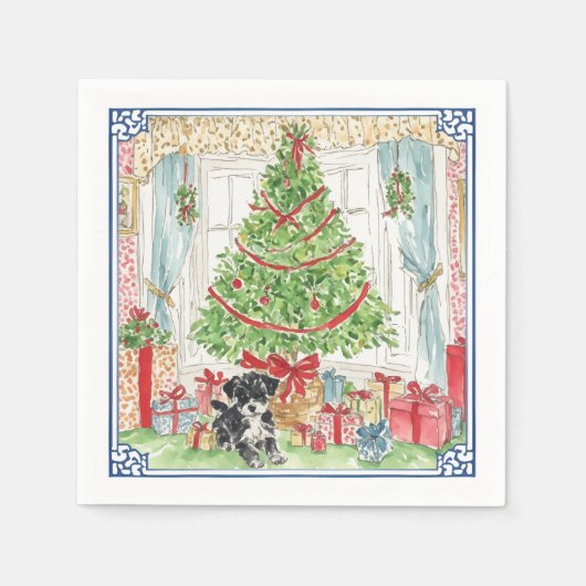 クリスマスツリーの下 スタンダードカクテルナプキン (正面)