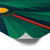 クリスマスツリーの中でサンタハットにクマ ポスター (角)