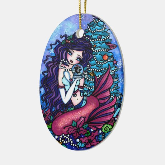クリスマスツリーの人魚はハナリンによって芸術を示します セラミックオーナメント (左)