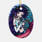 クリスマスツリーの人魚はハナリンによって芸術を示します セラミックオーナメント (裏面)