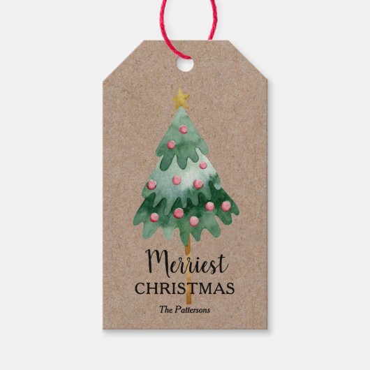クリスマスツリーの休日のお気に入り ギフトタグ (正面)