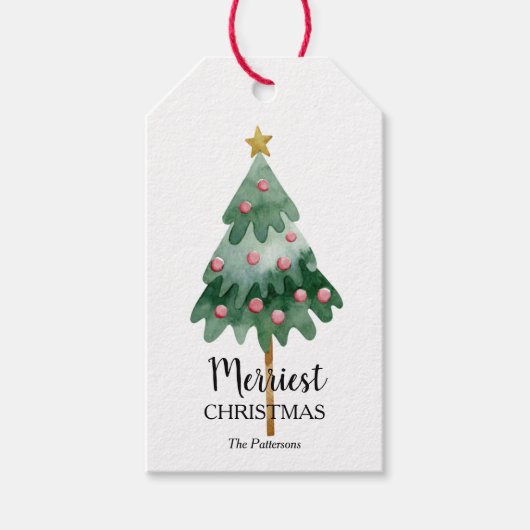 クリスマスツリーの休日のお気に入り ギフトタグ (正面)