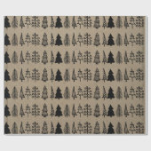 クリスマスツリーの休日のフェイクなクラフト紙パターン ラッピングペーパー (フラット)