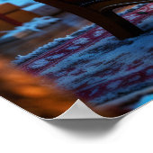 クリスマスツリーの休日の冬のアートかわいいサンタ ポスター (角)