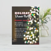 クリスマスツリーの休日の夕食のパーティの招待状 招待状 (スタンド正面)