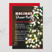 クリスマスツリーの休日の夕食のパーティの招待状 招待状 (正面/裏面)