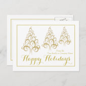 クリスマスツリーの休日の挨拶企業の シーズンポストカード (正面/裏面)