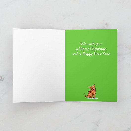 クリスマスツリーの休日の挨拶状のクリーニング シーズンカード (内部)