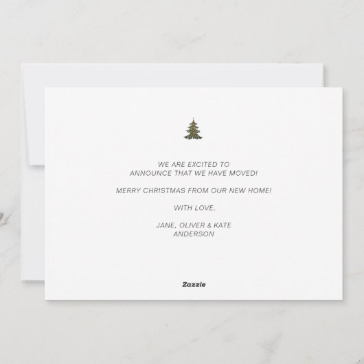 クリスマスツリーの休日の移動告知 シーズンカード (裏面)