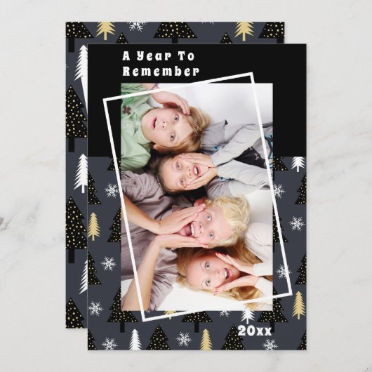 クリスマスツリーの休日を思い出す年の写真 (正面/裏面)