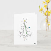 クリスマスツリーの休日カード。 お洒落なスケッチ カード (黄色い花)