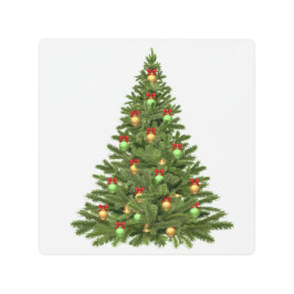 クリスマスツリーの休日クリスマスクリスマスボーブル メタルプリント