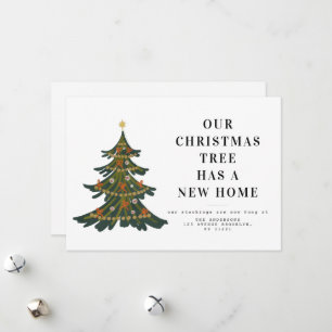 クリスマスツリーの休日引っ越しのお知らせ シーズンカード