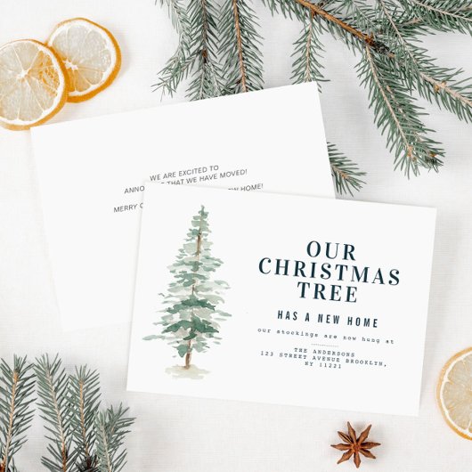 クリスマスツリーの休日引っ越しのお知らせ シーズンカード