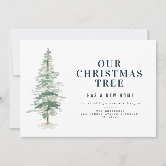 クリスマスツリーの休日引っ越しのお知らせ シーズンカード (正面)