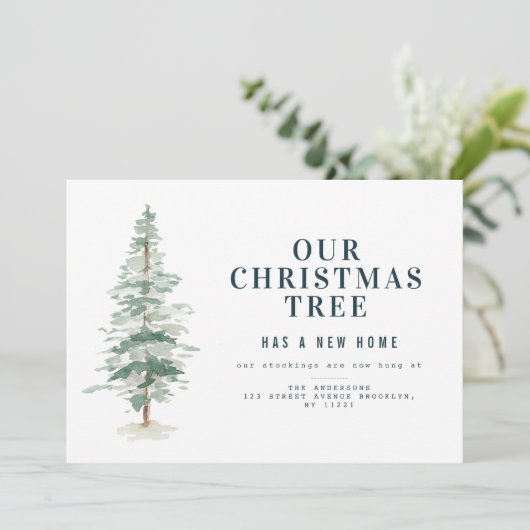 クリスマスツリーの休日引っ越しのお知らせ シーズンカード (スタンド正面)