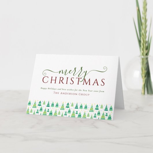 クリスマスツリーの会社のロゴ シーズンカード (正面)