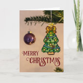 クリスマスツリーの優雅なオーナメント カード (正面)