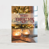 クリスマスツリーの優雅なキャンドル カード (裏面)