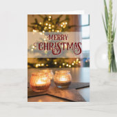 クリスマスツリーの優雅なキャンドル カード (正面)