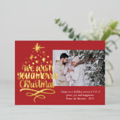 クリスマスツリーの写真を使ったホリデーカード 箔シーズンカード (立ち正面)