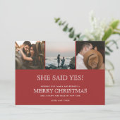 クリスマスツリーの写真を使った婚約発表 シーズンカード (スタンド正面)