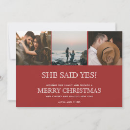 クリスマスツリーの写真を使った婚約発表 シーズンカード