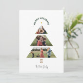 クリスマスツリーの写真コラージュ ホリデーカード (スタンド正面)