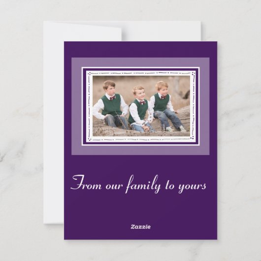 クリスマスツリーの写真テンプレート ハッピー ホリデーシーズン シーズンカード (裏面)