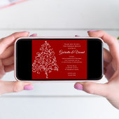 クリスマスツリーの冬の結婚式後ブッフェ 招待状