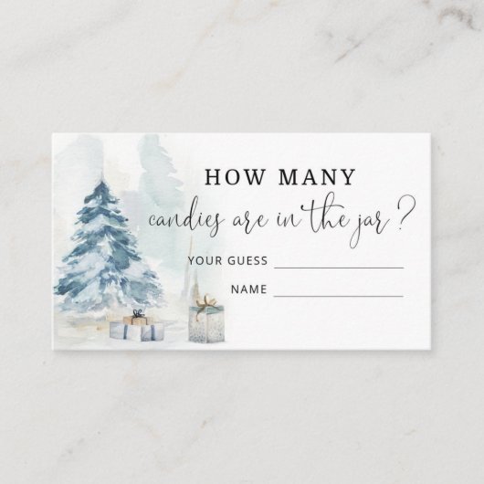 クリスマスツリーの冬はキャンディカードの数を推測 エンクロージャーカード (正面)