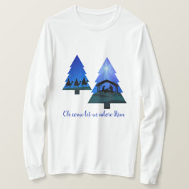 クリスマスツリーの出生来:ああ、彼を崇拝しよう Tシャツ