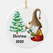 クリスマスツリーの切断 セラミックオーナメント (裏面)