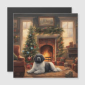 クリスマスツリーの前に座っている犬 (正面/裏面)