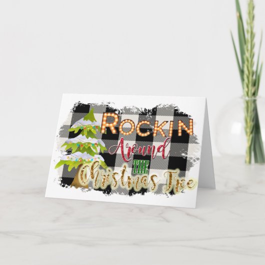クリスマスツリーの周りでロックンロール　（中は空白） カード (正面)