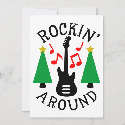 クリスマスツリーの周りでロック シーズンカード (正面)