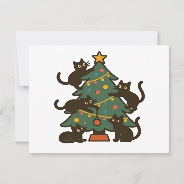 クリスマスツリーの周りの猫たち ホリデークラシック (正面)
