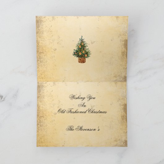 クリスマスツリーの国伝統的の挨拶 シーズンカード (内部)