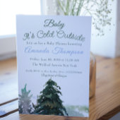 クリスマスツリーの外で冷たいベビーシャワー 招待状