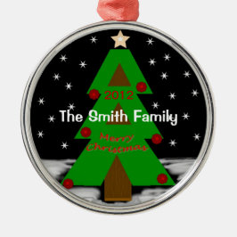 クリスマスツリーの夜 – パーソナライズオーナメント メタルオーナメント