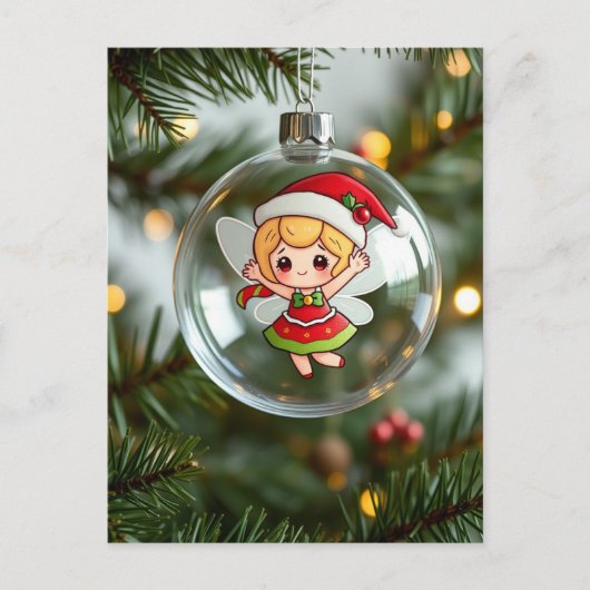 クリスマスツリーの妖精 シーズンポストカード (正面)